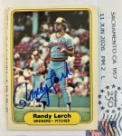 timblack just received this TTM autograph item from the player Randy Lerch