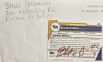capaap just received this TTM autograph item from the player Blake Hinson