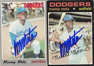Manny Mota Autographed 1980 Topps Card